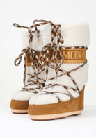 MOON BOOT Stivali da neve LAB69 ICON in shearling panna da donna 80D1402610 MA03 MOON BOOT 