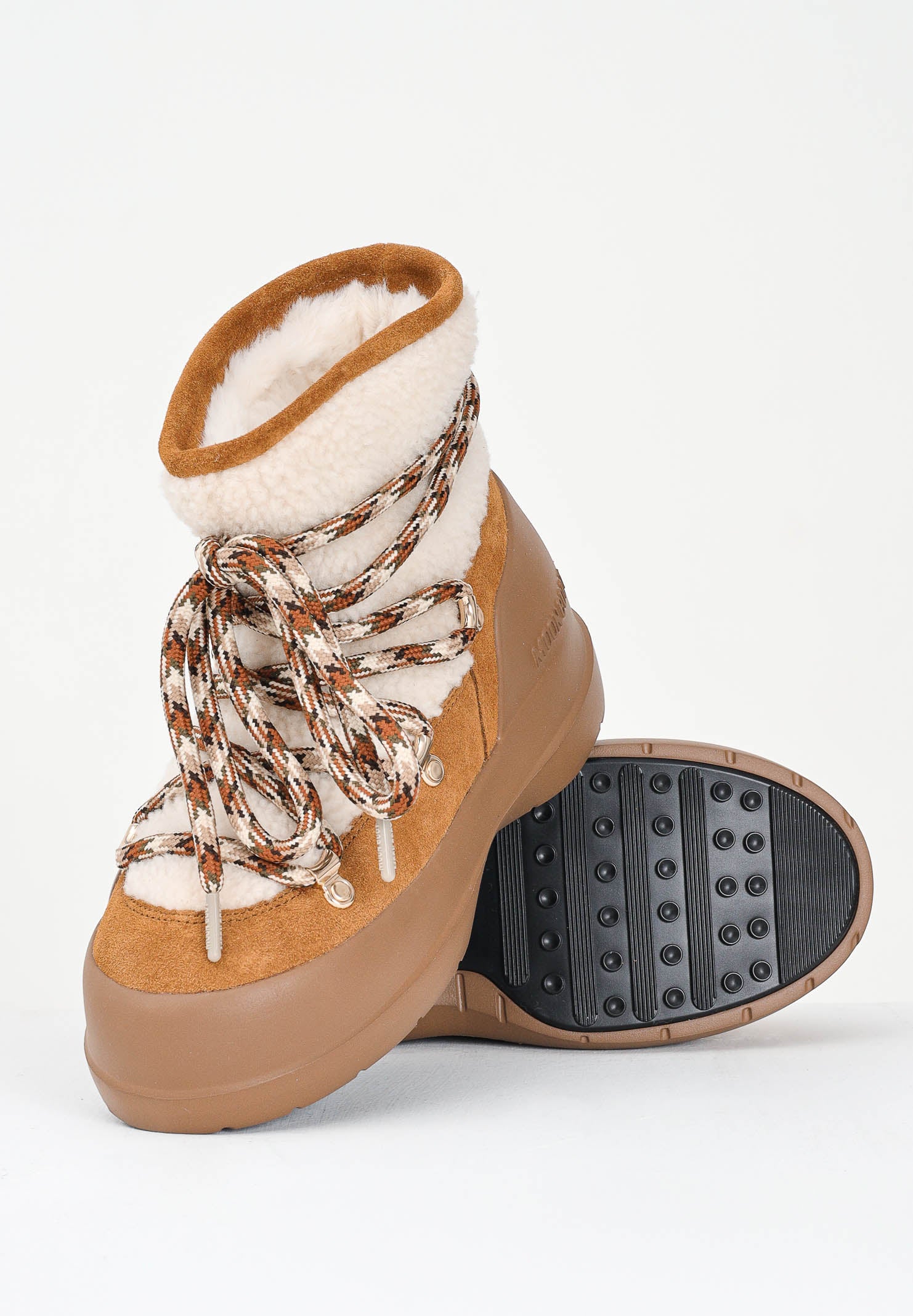 MOON BOOT Stivali da neve LUNA in shearling marrone da donna 80D2480020 MA03 MOON BOOT 
