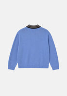 N21 Maglione  color lapis, celeste per donna, ragazzi e bambini con colletto e logo a contrasto N210DHN0547 0N827 N21 