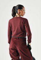 N°21 Maglione LOGO KNITTED SWEATER bordeaux  per donna, ragazzi e bambini  con logo N°21 ricamato sul davanti.<BR/> N210DVN0122 0N413 N21 