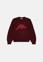 N°21 Maglione LOGO KNITTED SWEATER bordeaux  per donna, ragazzi e bambini  con logo N°21 ricamato sul davanti.<BR/> N210DVN0122 0N413 N21 