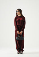N°21 Maglione LOGO KNITTED SWEATER bordeaux  per donna, ragazzi e bambini  con logo N°21 ricamato sul davanti.<BR/> N210DVN0122 0N413 N21 