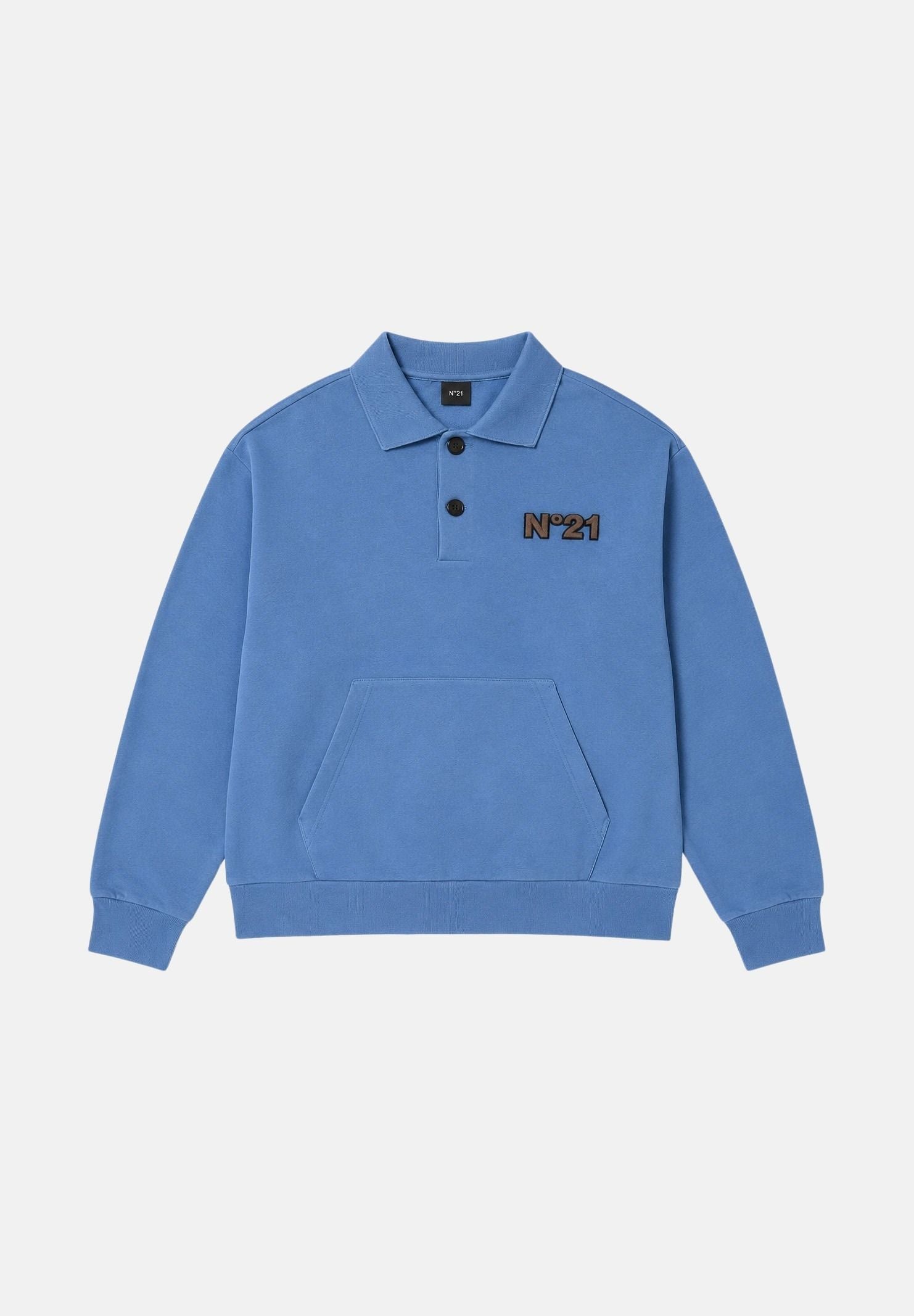 N21 Polo lapis Blue, colore azzurro per donna, ragazza e bambina con patchh logo N210E5N0522 0N827 N21 