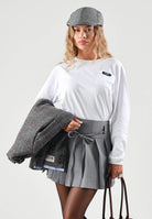 N21 T-shirt manica lunga bianca per donna, ragazzi e bambini con logo sul petto N210F7N0557 0N100 N21 