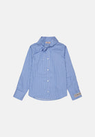 N°21 CamiciaSTRIPED TIE-NECK a righe azzurro cielo per donna, ragazzi e bambini con motivo a righe verticali e collo con fiocco. N210FDN0518 0N809 N21 