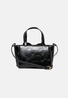 N21 Borsa a mano nera da donna con manici superiori e dettaglio fiocco in pelle applicato. N210G5N0246 0N900 N21 