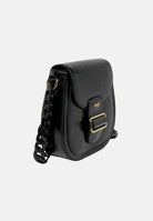 N21 Borsa a tracolla nera da donna con fibbia metallica frontale decorativa. N210GLN0246 0N900 N21 