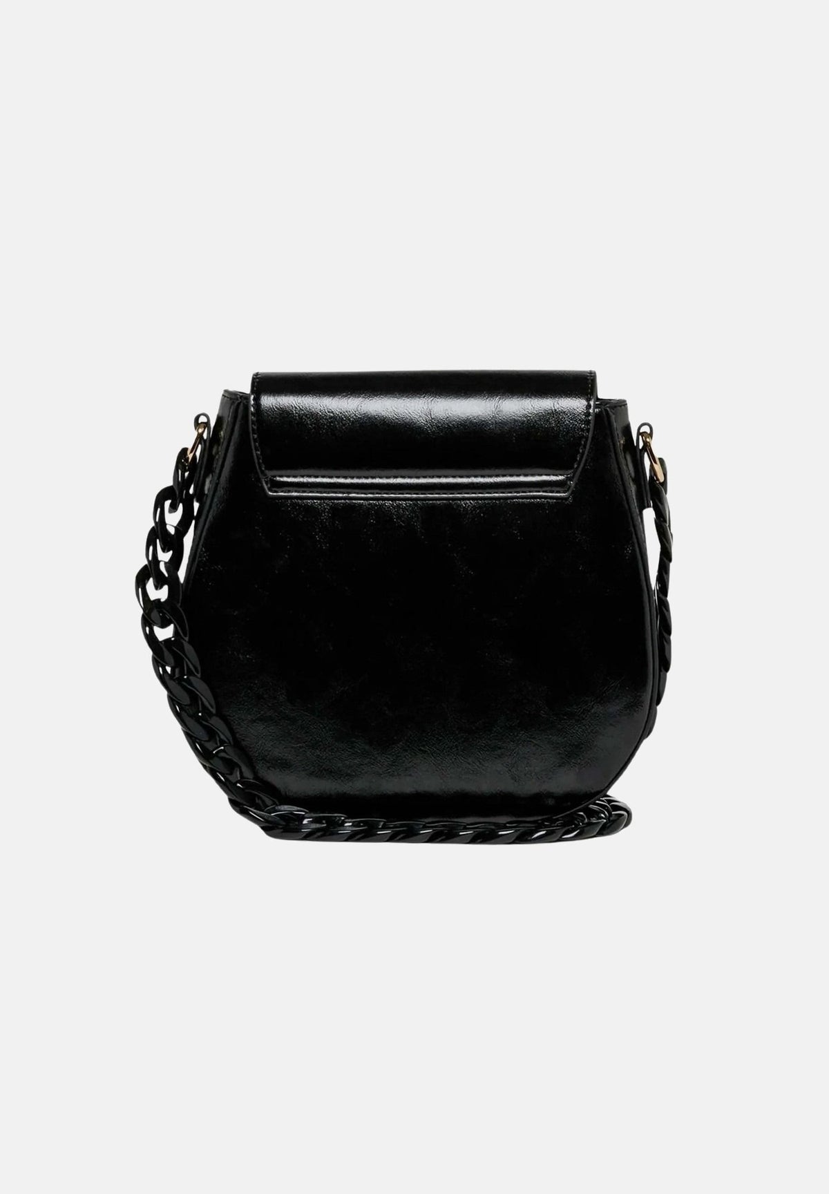 N21 Borsa a tracolla nera da donna con fibbia metallica frontale decorativa. N210GLN0246 0N900 N21 
