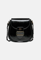 N21 Borsa a tracolla nera da donna con fibbia metallica frontale decorativa. N210GLN0246 0N900 N21 