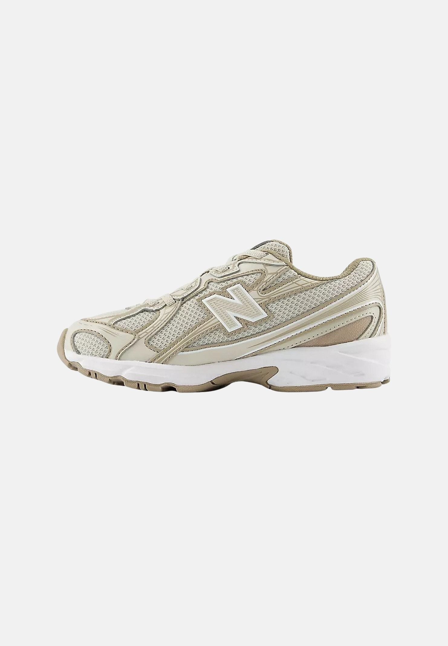 NEW BALANCE Sneakers 740 BUNGEE LACE beige e tortora, panna per bambino e bambina P7404DN . NEW BALANCE 