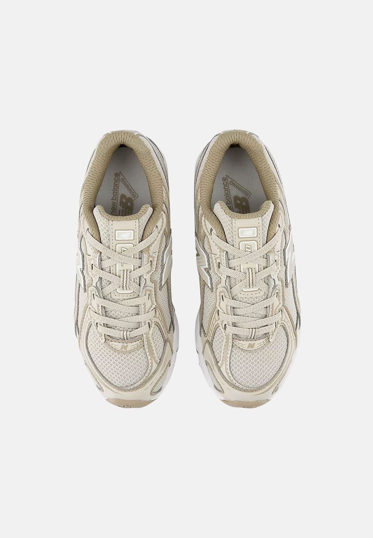 NEW BALANCE Sneakers 740 BUNGEE LACE beige e tortora, panna per bambino e bambina P7404DN . NEW BALANCE 