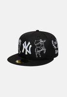 NEW ERA Cappello 59FIFTY MLB MYTHICAL New York Yankees Black nero uomo donna con visiera piatta e ricami mitologici. 60667613 . NEW ERA 