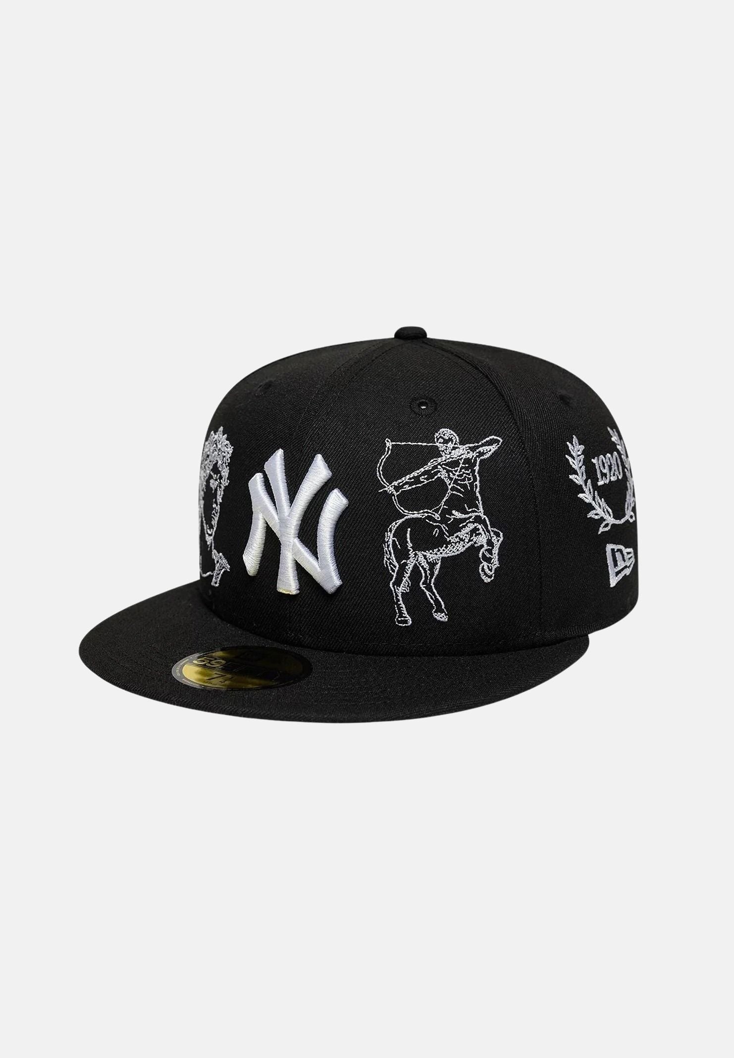 NEW ERA Cappello 59FIFTY MLB MYTHICAL New York Yankees Black nero uomo donna con visiera piatta e ricami mitologici. 60667613 . NEW ERA 