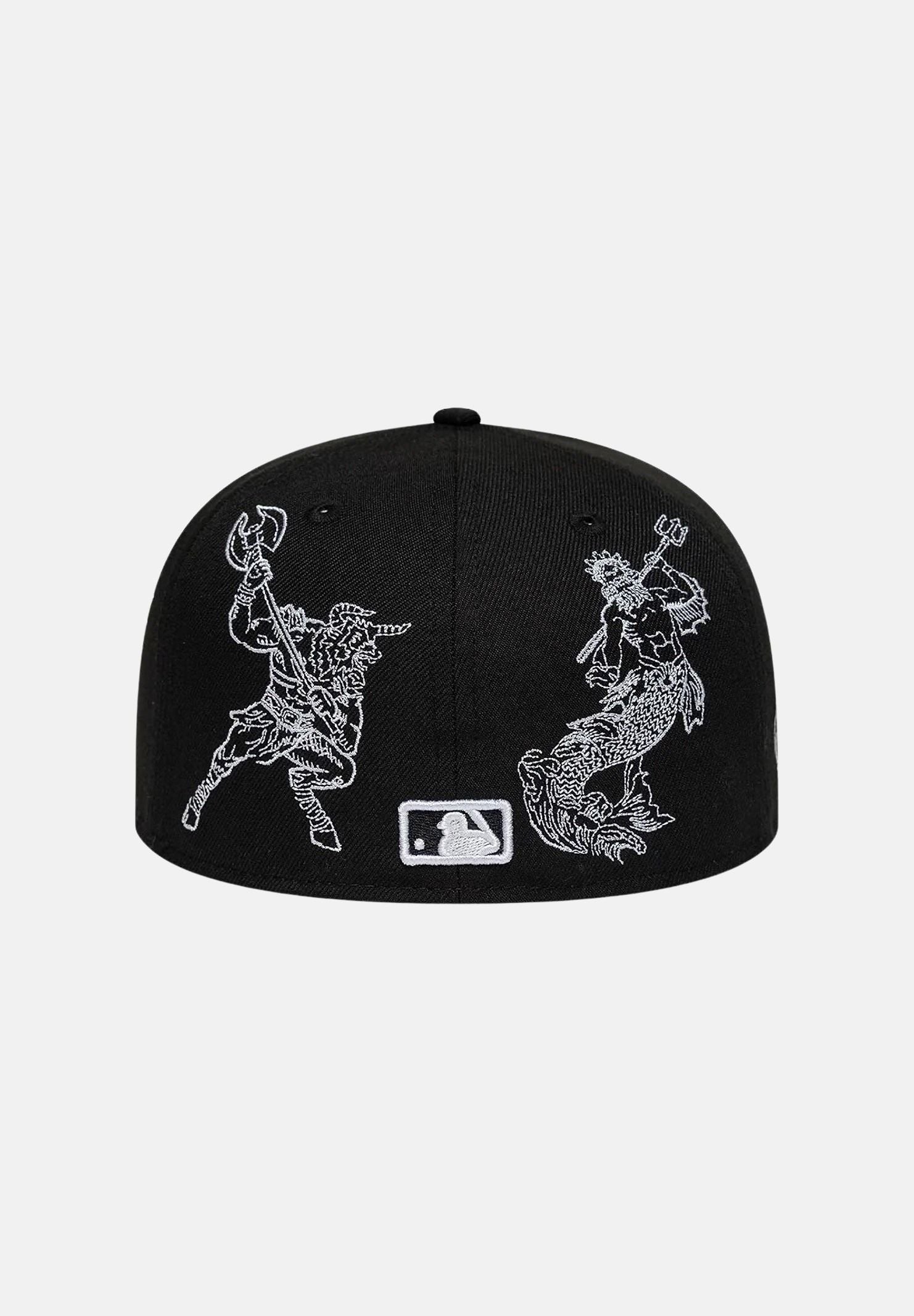 NEW ERA Cappello 59FIFTY MLB MYTHICAL New York Yankees Black nero uomo donna con visiera piatta e ricami mitologici. 60667613 . NEW ERA 