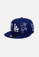 NEW ERA Cappello 59FIFTY MLB MYTHICAL LA DODGERS Dark Blue blu scuro uomo donna con visiera piatta e ricami mitologici. 60667625 . NEW ERA 
