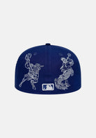 NEW ERA Cappello 59FIFTY MLB MYTHICAL LA DODGERS Dark Blue blu scuro uomo donna con visiera piatta e ricami mitologici. 60667625 . NEW ERA 