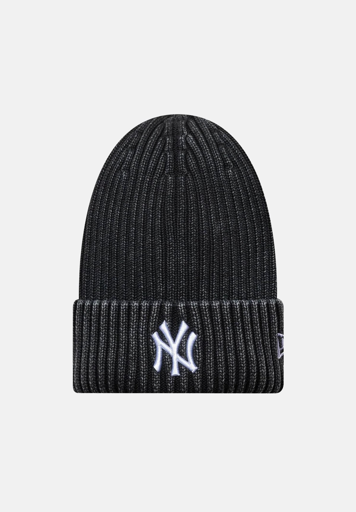 NEW ERA Berretto MLB WASHED NEW YORK YANKEES Black nero per  uomo e  donna, in maglia acrilica effetto lavato, con risvolto e logo NY ricamato.<BR/> 60691189 . NEW ERA 