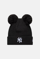 NEW ERA Berretto MLB DOUBLE POM NEW YORK YANKEES Black nero da donna, in maglia a coste con doppio pon pon, risvolto e logo NY ricamato. 60691354 . NEW ERA 