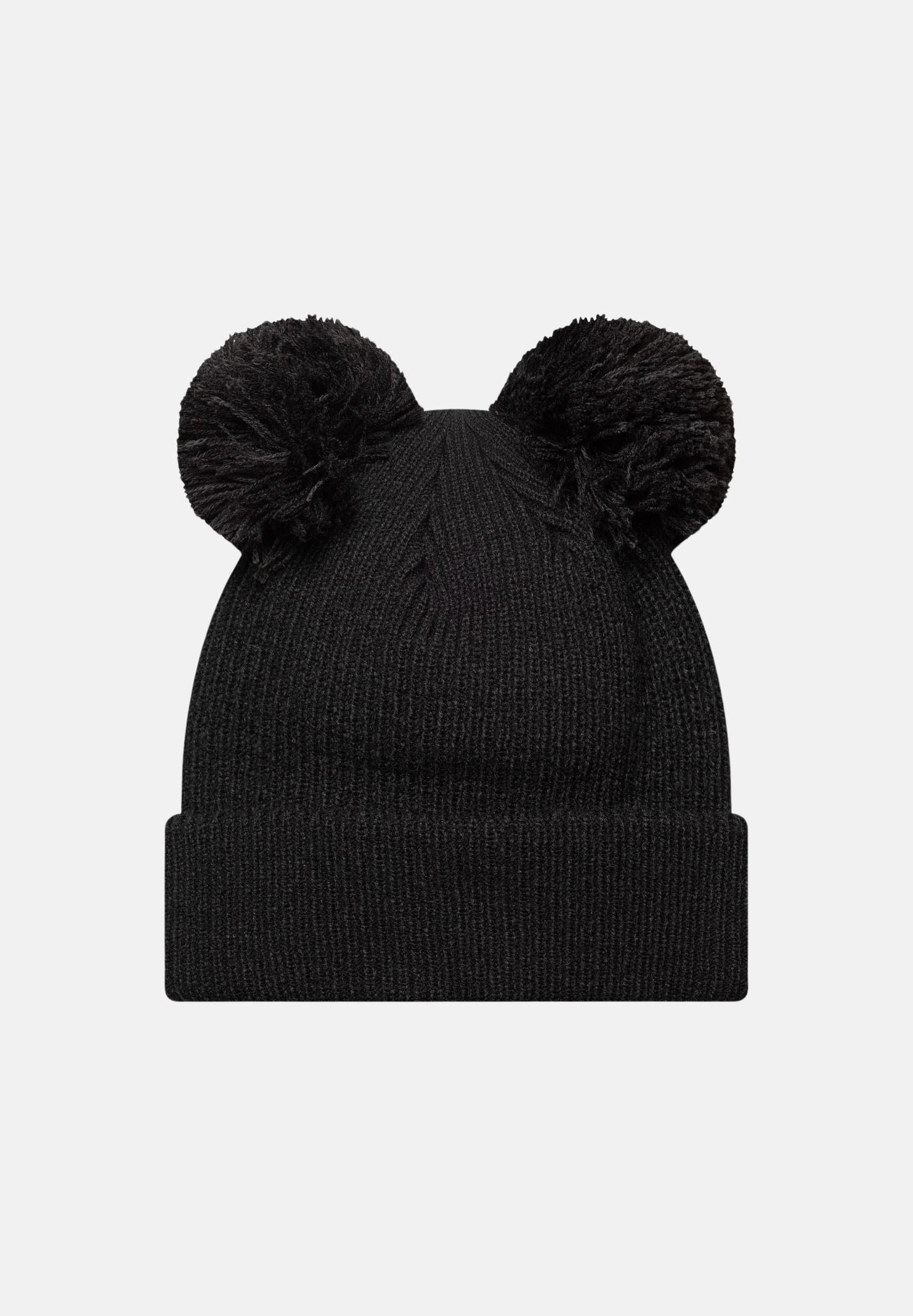 NEW ERA Berretto MLB DOUBLE POM NEW YORK YANKEES Black nero da donna, in maglia a coste con doppio pon pon, risvolto e logo NY ricamato. 60691354 . NEW ERA 