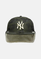 NEW ERA Cappello 59FIFTY CORD DOWNFLAP New York Yankees Green verde militare camouflage per uomo e   donna con paraorecchie in ecopelliccia. 60842645 . NEW ERA 