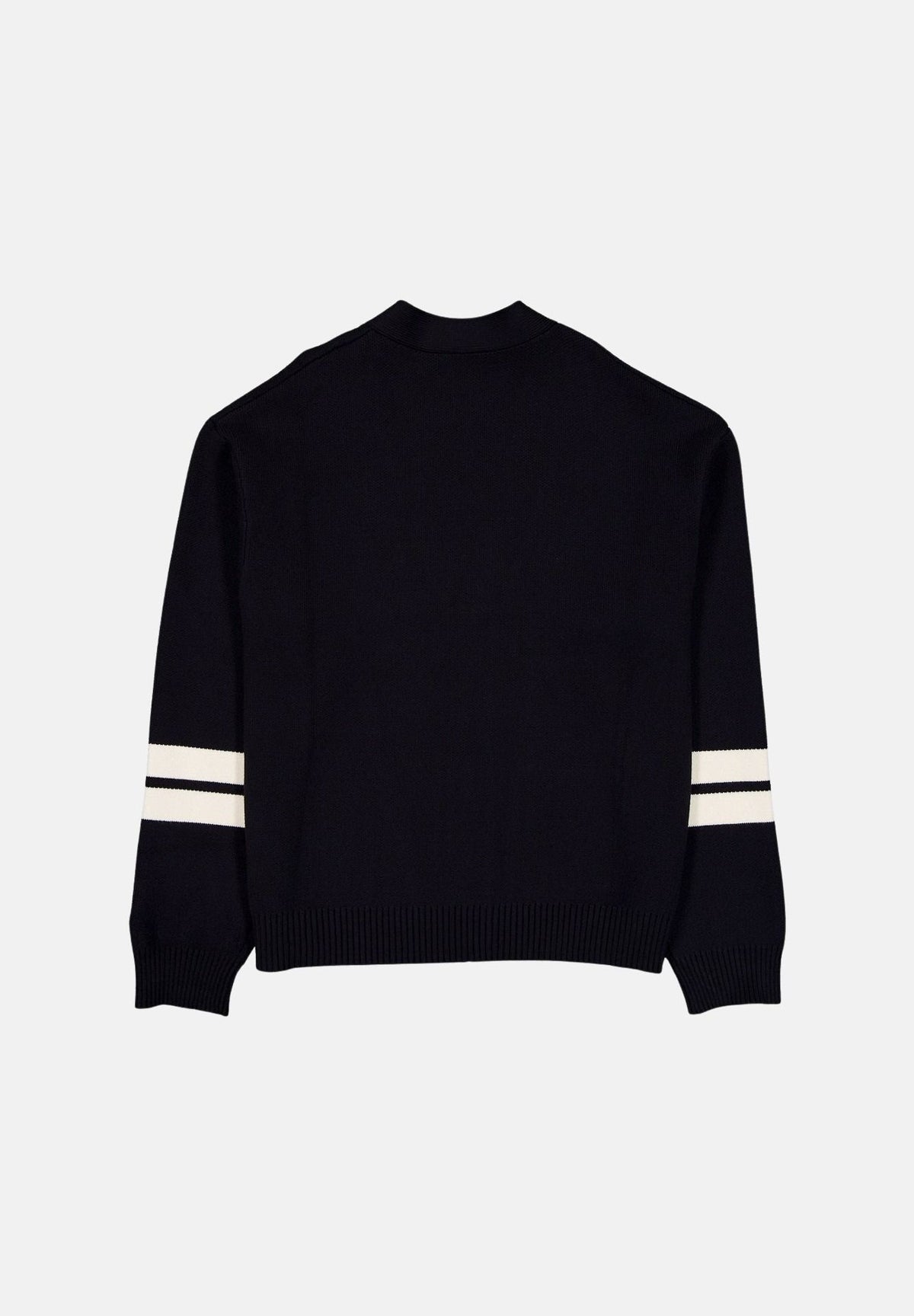 NEW ERA Cardigan nero per uomo e donna con bottoni e righe sportive bianche sulle maniche 60897381 . NEW ERA 