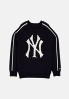 NEW ERA Felpa girocollo nero per uomo e donna con maxi logo New York Yankees sul davanti. 60897388 . NEW ERA 
