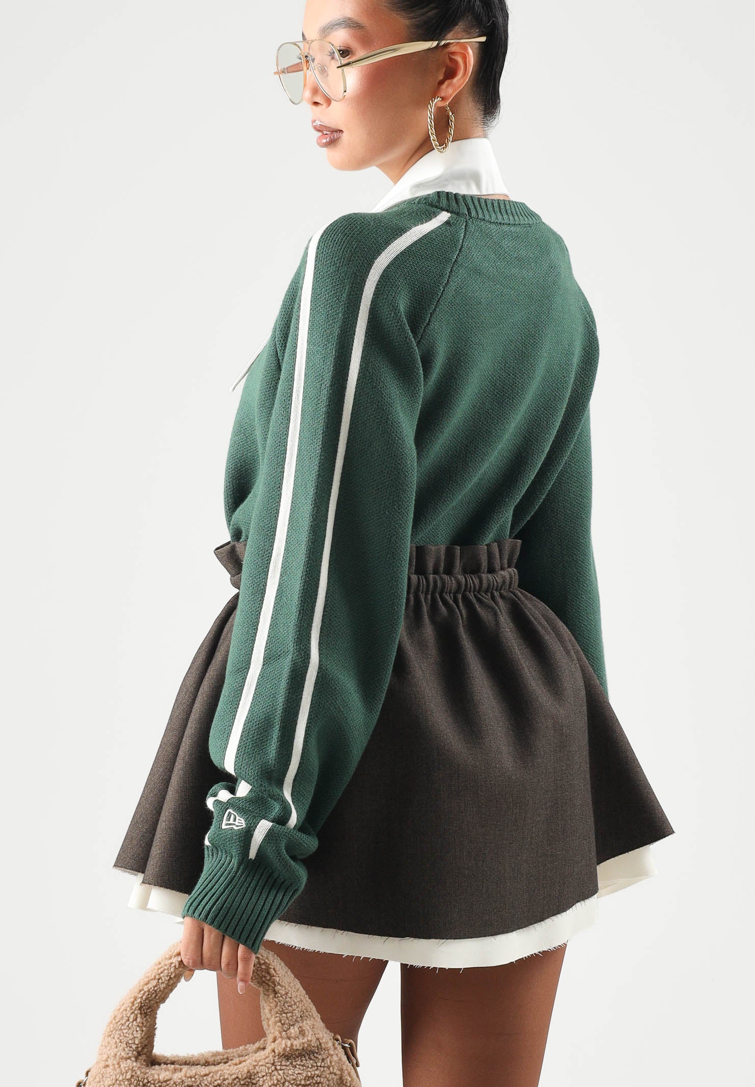 NEW ERA Maglione girocollo MLB KNIT SWEATER LA DODGERS verde scuro per uomo e donna 60897389 . NEW ERA 