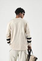 NEW ERA T-shirt manica lunga beige per uomo e donna con maxi logo New York Yankees stampato sul petto 60897435 . NEW ERA 