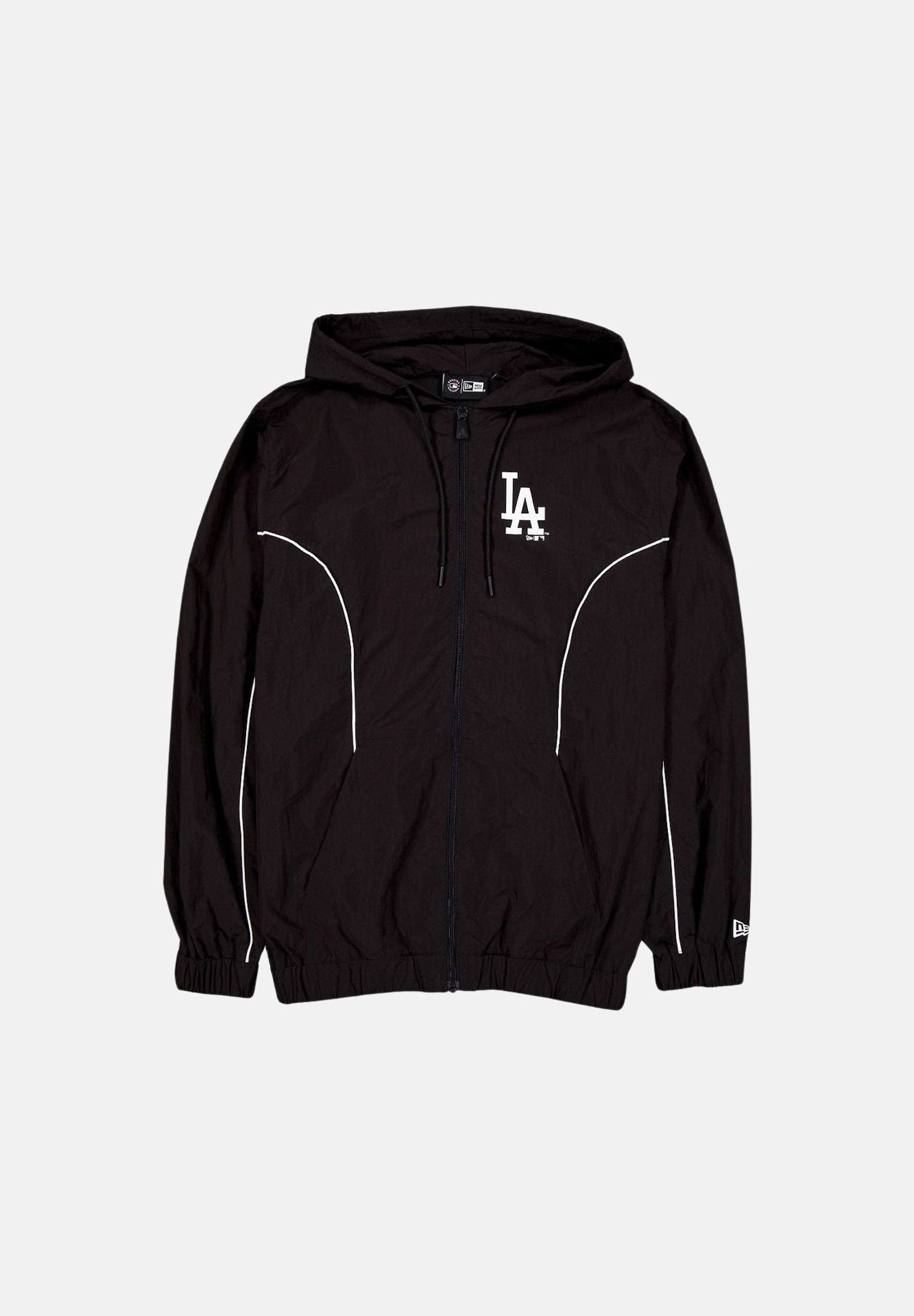 NEW ERA Giacca a vento nera per uomo e donna con ricamo del logo Los Angeles Dodgers sul petto. 60897440 . NEW ERA 