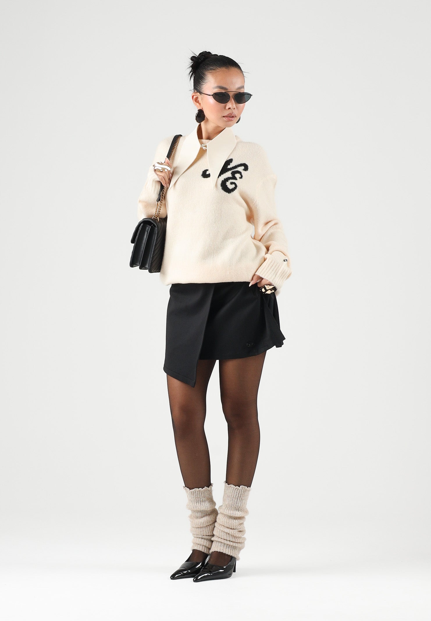 NEW ERA Maglione girocollo NEW ERA HERITAGE CONNECT KNIT SWEATER Cream panna chiaro per uomo e donna 60897453 . NEW ERA 