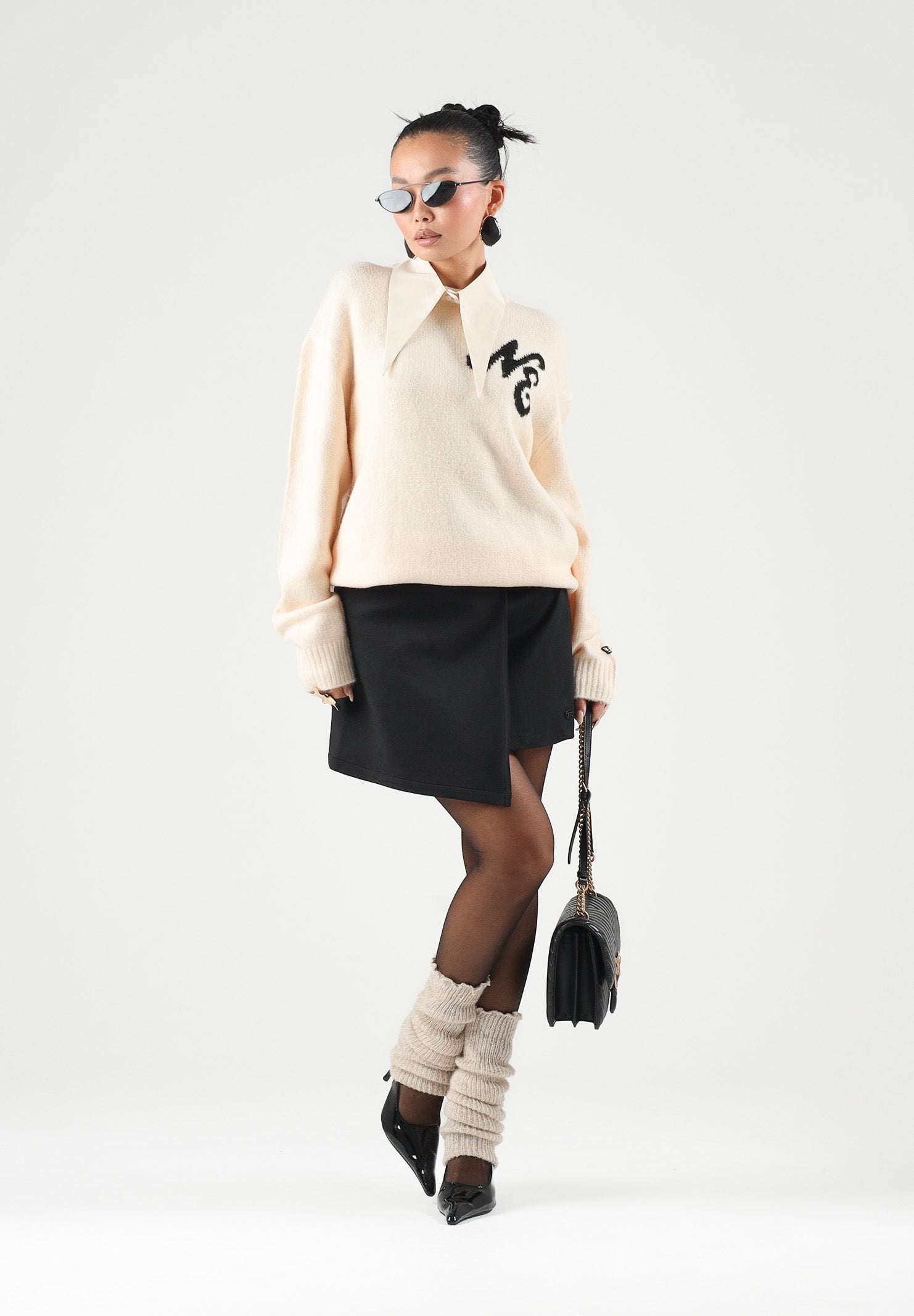 NEW ERA Maglione girocollo NEW ERA HERITAGE CONNECT KNIT SWEATER Cream panna chiaro per uomo e donna 60897453 . NEW ERA 