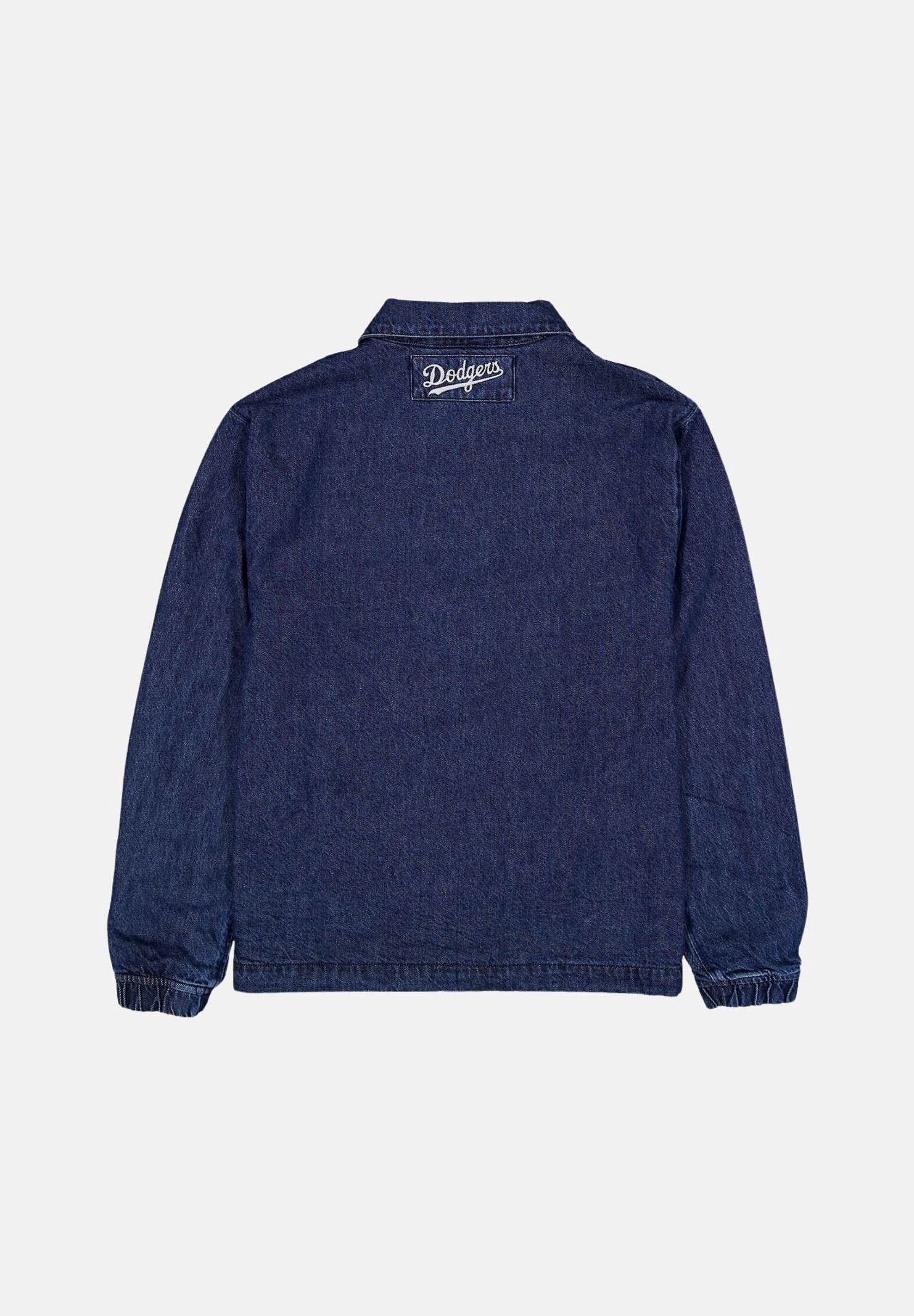 NEW ERA Giubbotto di jeans denim scuro per uomo e donna con logo iconico laterale 60897492 . NEW ERA 