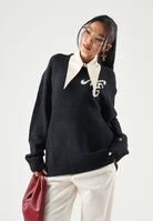 NEW ERA Maglione girocollo nero per uomo e donna con logo iconico laterale 60897502 . NEW ERA 