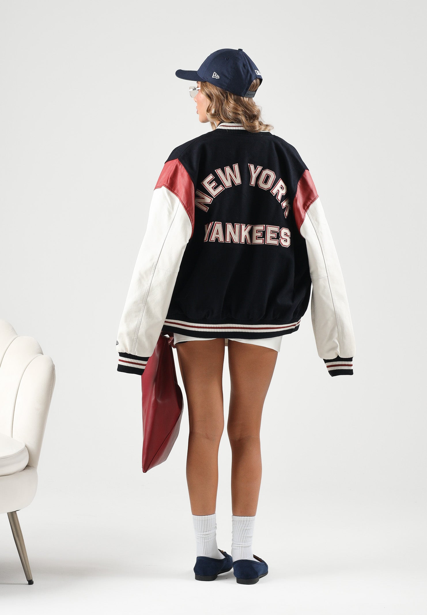 NEW ERA Bomber multicolor blu navy per uomo e donna con logo iconico laterale 60897510 . NEW ERA 