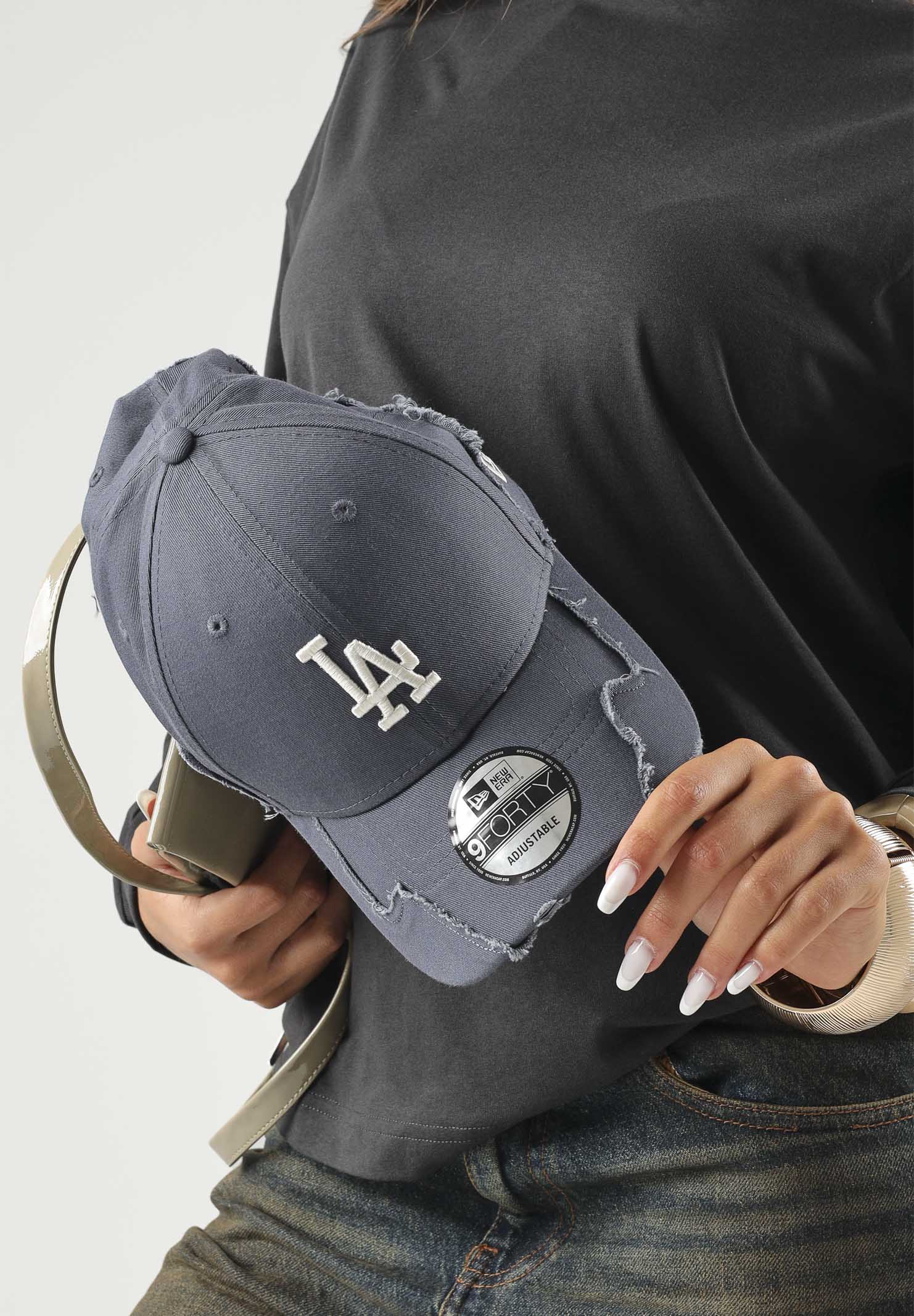 NEW ERA Cappello con visiera 9FORTY LA DODGERS grigio antracite per uomo e donna con logo LA ricamato 60915871 . NEW ERA 