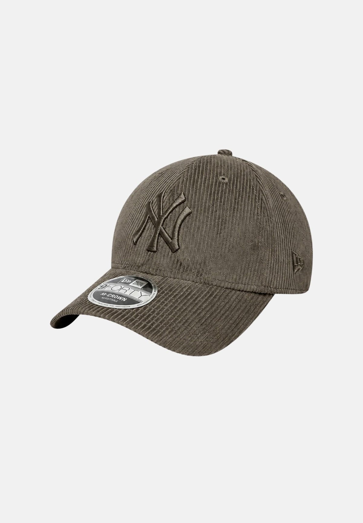 NEW ERA Cappello 9FORTY M-CROWN NEW YORK YANKEES verde oliva scuro per uomo e donna, in velluto a coste, logo NY ricamato, visiera curva e chiusura regolabile. 60915966 . NEW ERA 