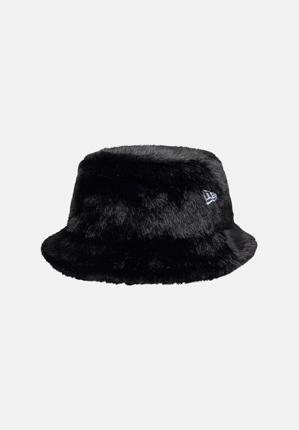 NEW ERA Cappello bucket FAUX FUR Black nero per uomo e donna in pelliccia sintetica,  logo laterale ricamato.<BR/> 60960312 . NEW ERA 