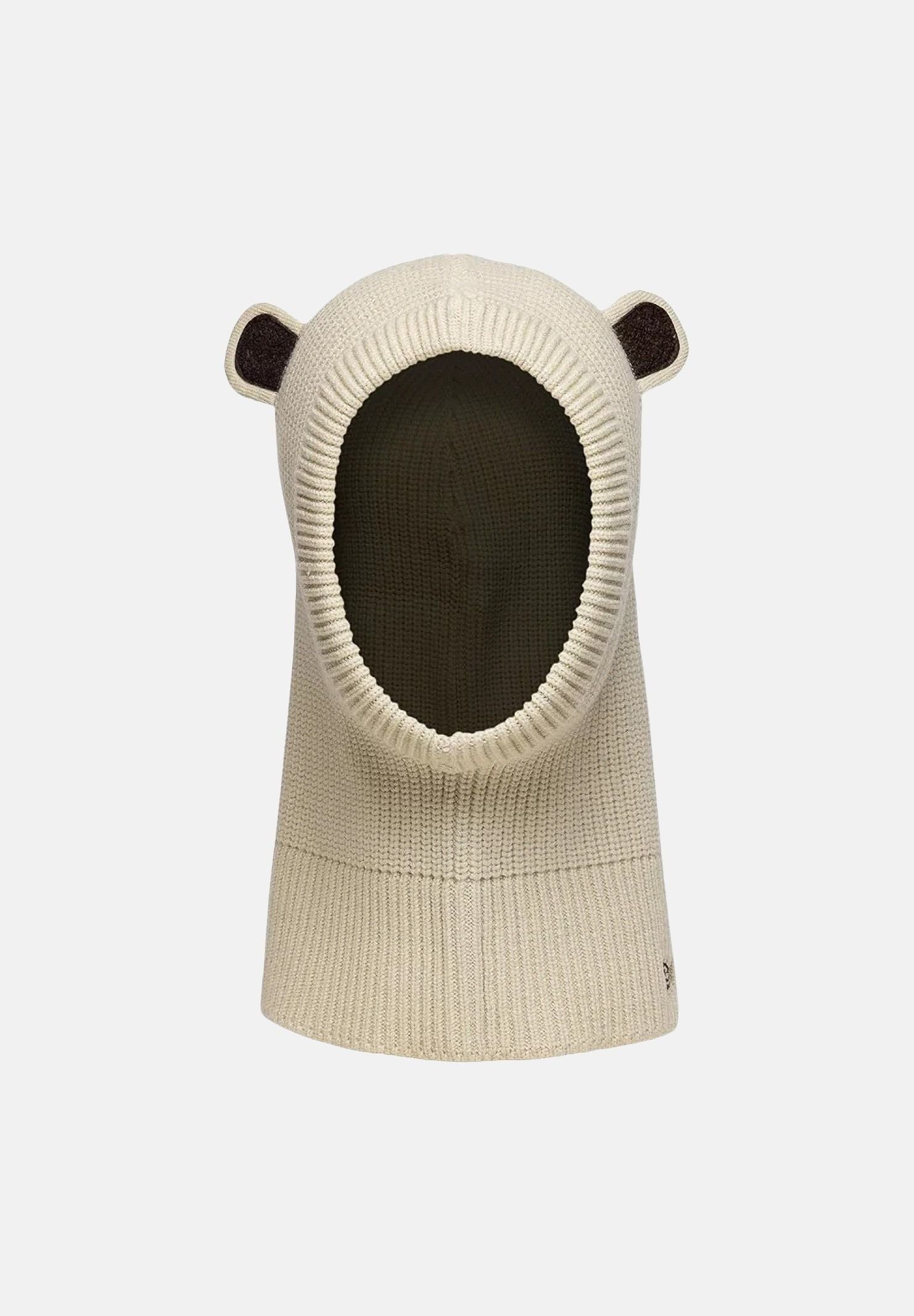 NEW ERA Balaclava  BEAR  beige chiaro per bambino e bambina, in maglia con orecchie da orso e apertura frontale ovale.<BR/> 60960352 . NEW ERA 