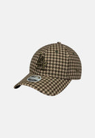 NEW ERA Cappello 9FORTY M-CROWN LA DODGERS MLB HOUNDSTOOTH Green verde e beige da donna, in pied-de-poule con logo LA ricamato e visiera curva. 60960357 . NEW ERA 