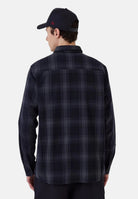 NEW ERA Camicia NEW YORK YANKEES MLB PLAID  blu navy per uomo e donna, a quadri, con logo NY sul petto e bottoni frontali.<BR/> 60960474 . NEW ERA 