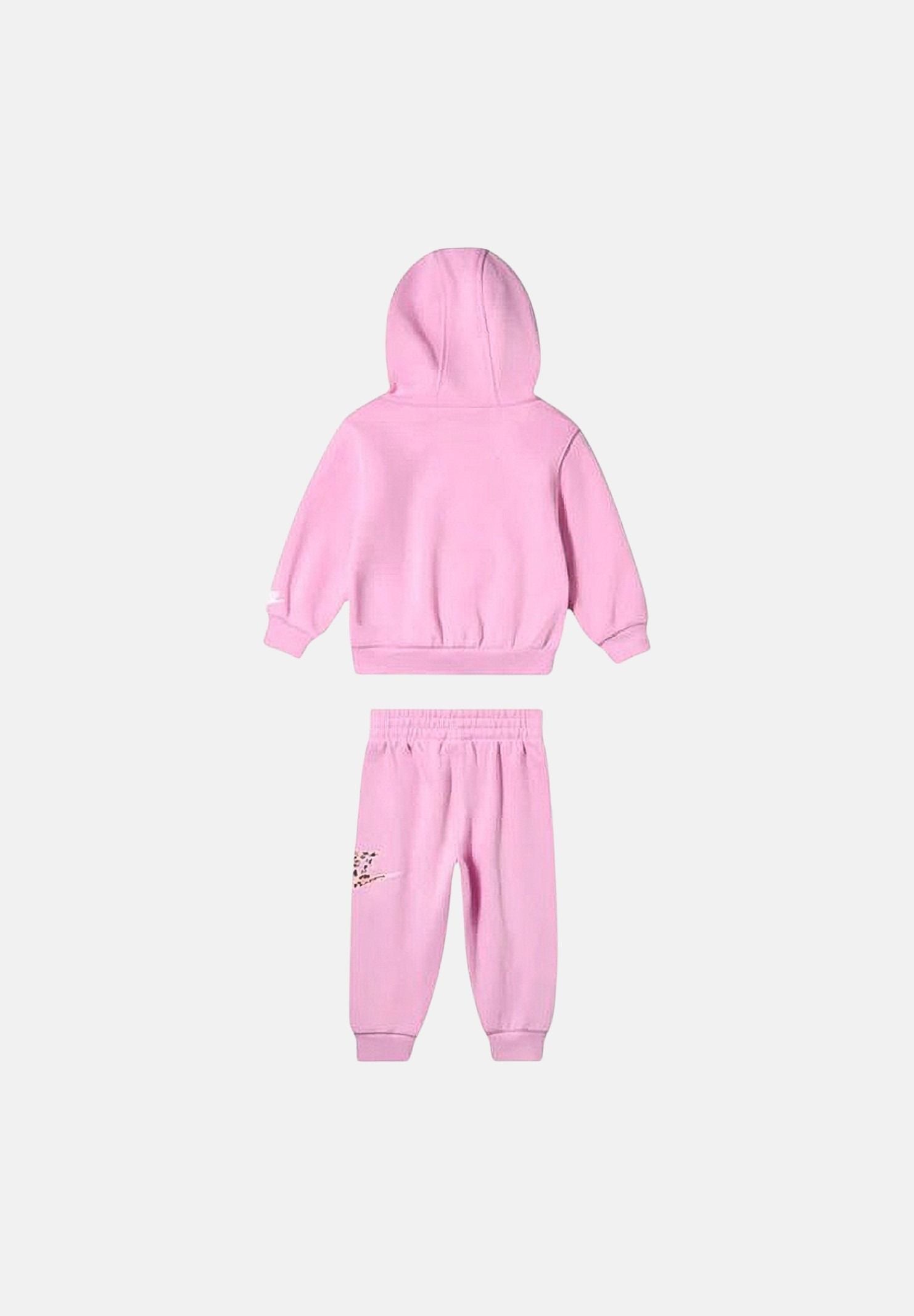 NIKE Tuta sportiva rosa da neonato con felpa con cappuccio e pantaloni coordinati logati. 16P284 AAH NIKE 