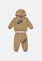 NIKE Tuta marrone chiaro per neonato con felpa con cappuccio e pantaloni sportivi coordinati. 16P284 JCR NIKE 