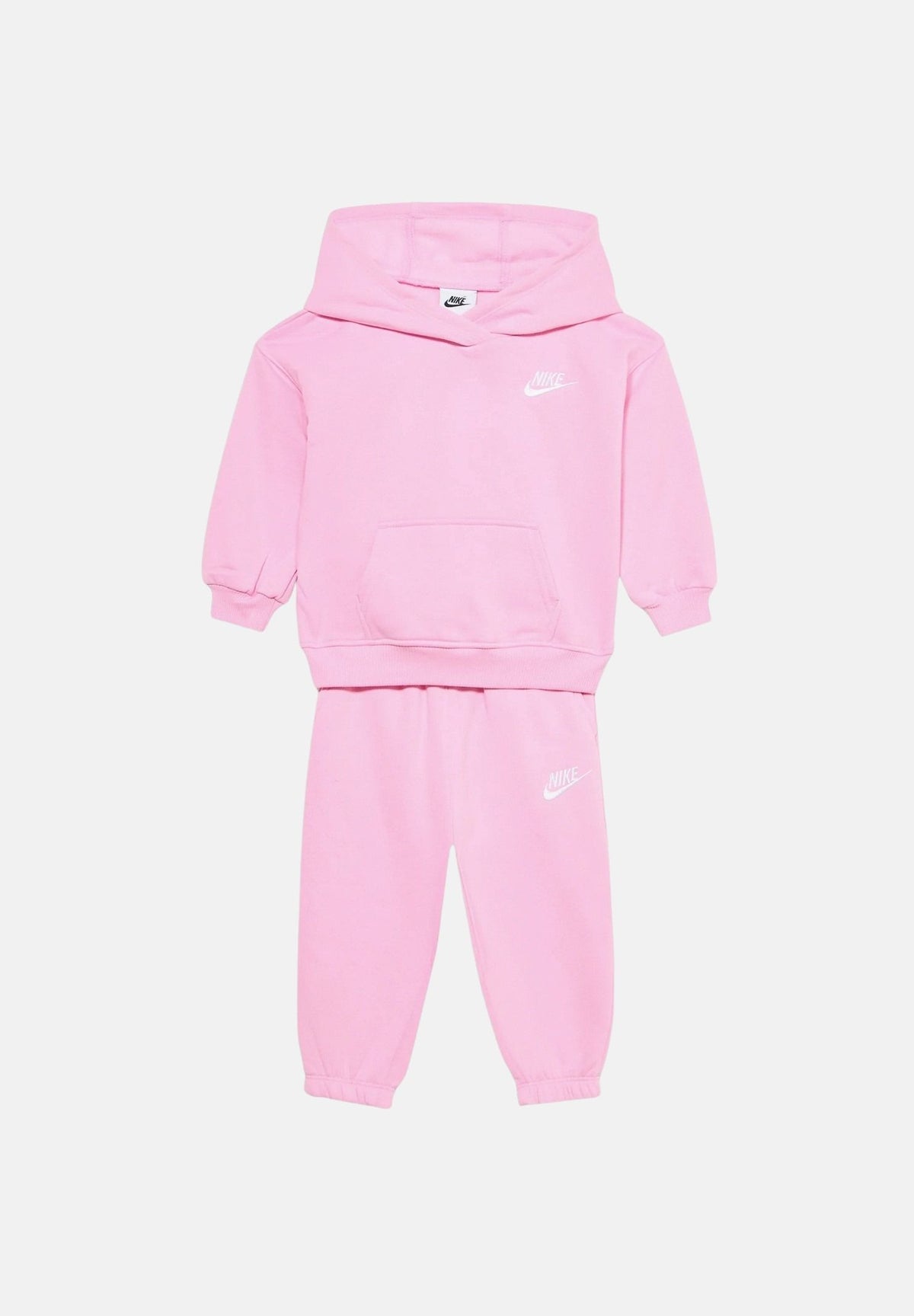 NIKE Tuta Club Fleece Oversized rosa per neonato con felpa con cappuccio e pantaloni jogger. 66P403 AAH NIKE 