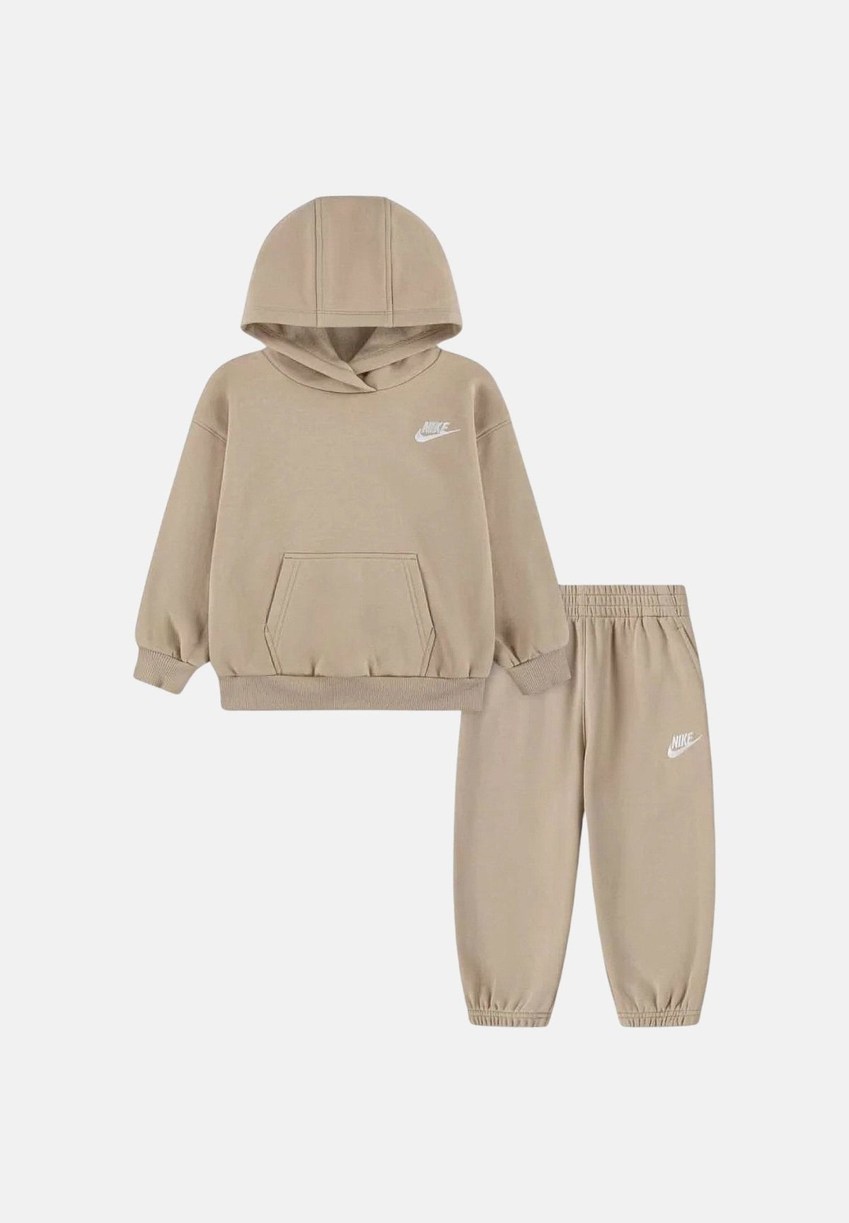 NIKE Tuta beige da neonato con felpa con cappuccio e pantaloni coordinati con tasche. 66P403 JCR NIKE 
