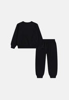 NIKE Tuta CHENILLE FUTURA 2-PIECE CREW SET Black/Multi-Colour nera da neonato, felpa girocollo con bottoni automatici e loghi multicolore. 66P687 K90 NIKE 