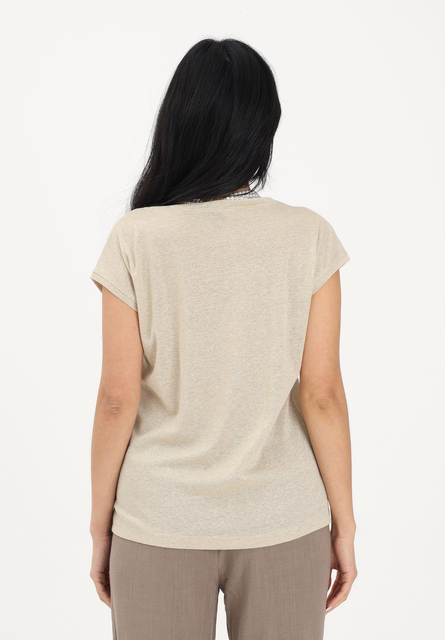 ONLY T-shirt a manica corta oro da donna 15136069 GOCO ONLY 