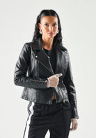 ONLY Giubbotto ONLGEMMA similpelle nero da donna effetto biker tinta unita. 15153079 BL ONLY 