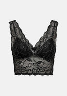 ONLY Bralette ONLLUNA nera da donna con raffinata lavorazione in pizzo floreale e filato lurex 15244888 BLSI ONLY 