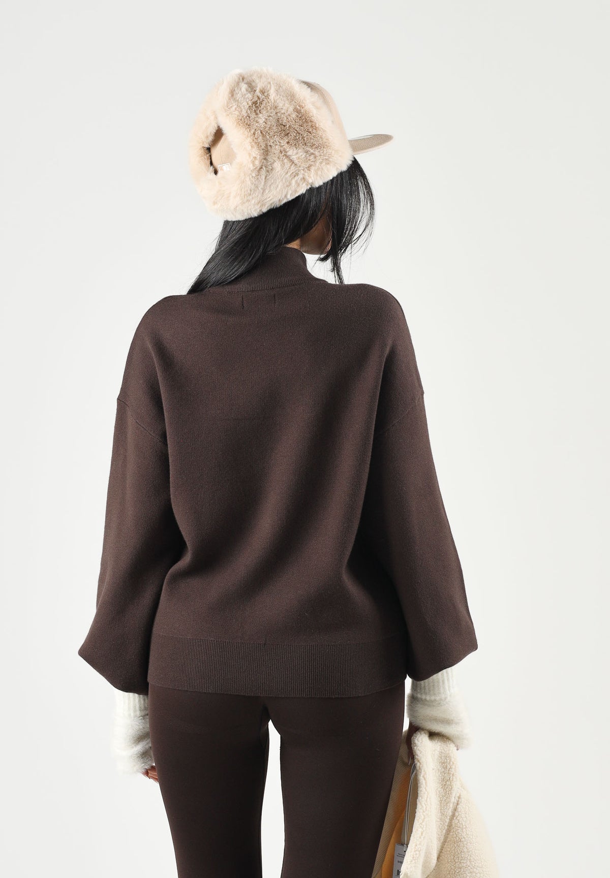 ONLY Maglione ONLENYA HIGH NECK marrone cioccolato da donna 15302262 CHTO ONLY 