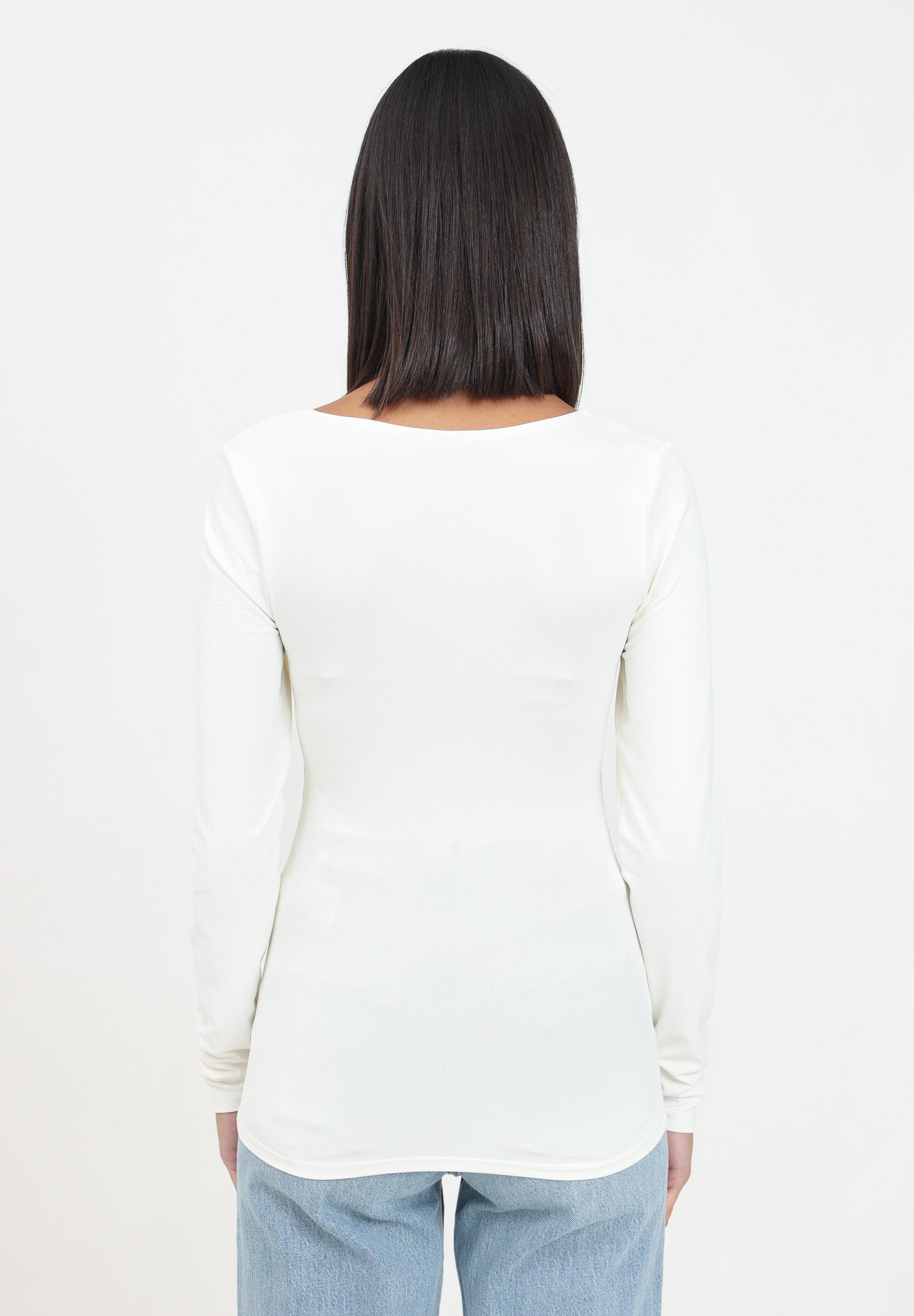 ONLY T-shirt a manica lunga panna da donna 15302647 CloudDancer ONLY 